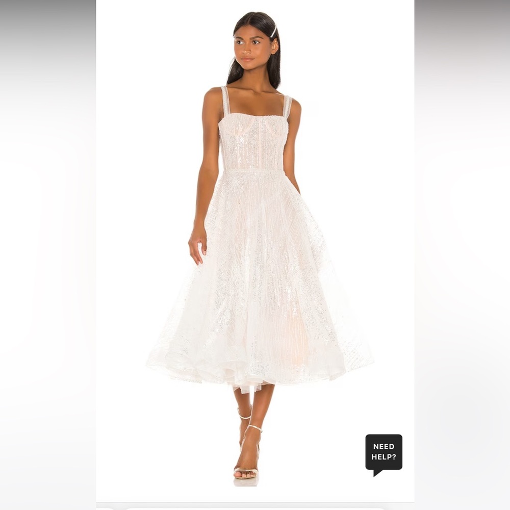 Bronx and Banco Mademoiselle Bridal Midi Dress in White
